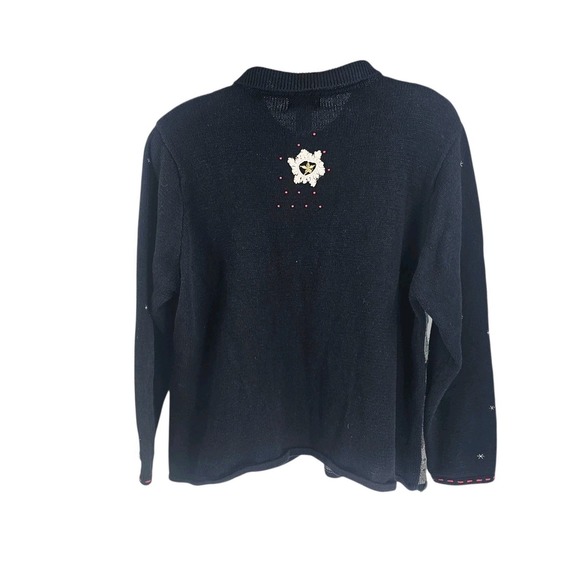 Designer Originals Studio Zip Up Knit Sweater Size 1X Holiday Ugly Sweater - Picture 6 of 8